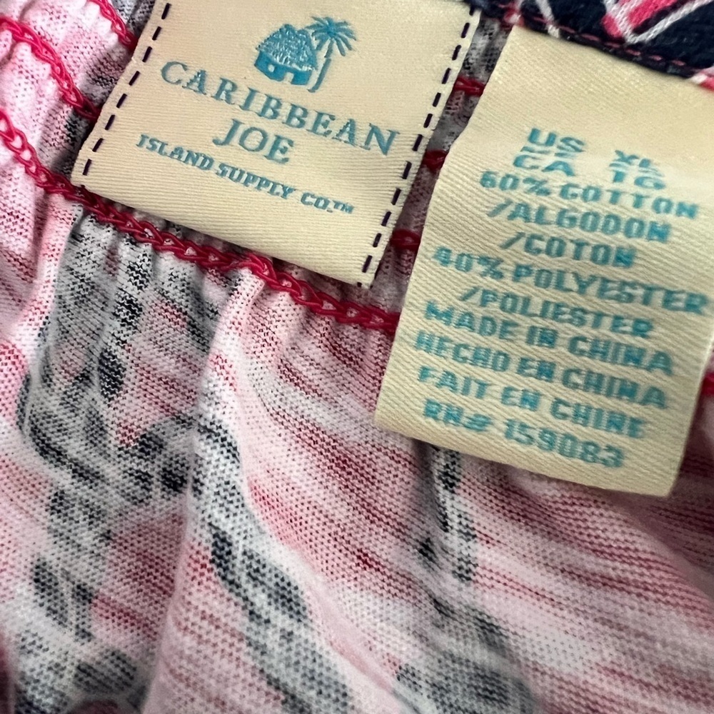 Caribbean Joe Pink Nautical Print Smocked Neck Sleeveless Top - Picture 9 of 10